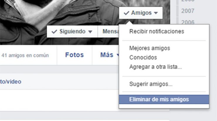 como eliminar amigos de Facebook