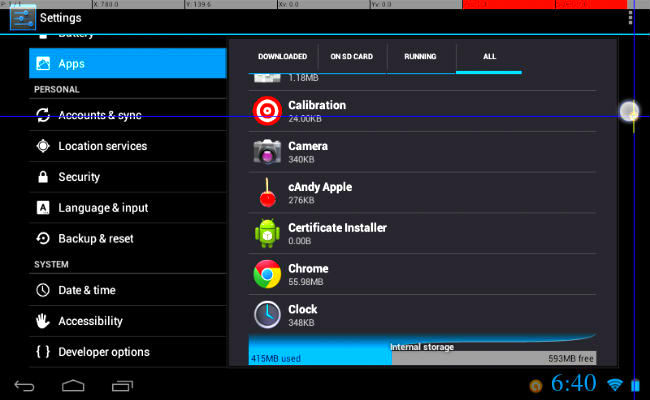 calibrar pantalla android
