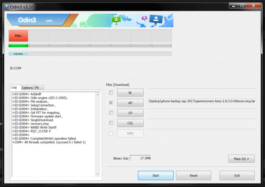 Instalar TWRP Recovery con Odin